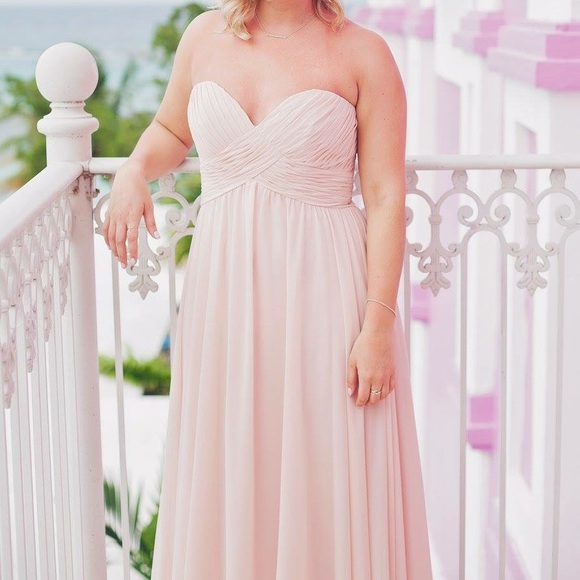 Morilee blush pink strapless bridesmaid dress - Picture 8 of 9